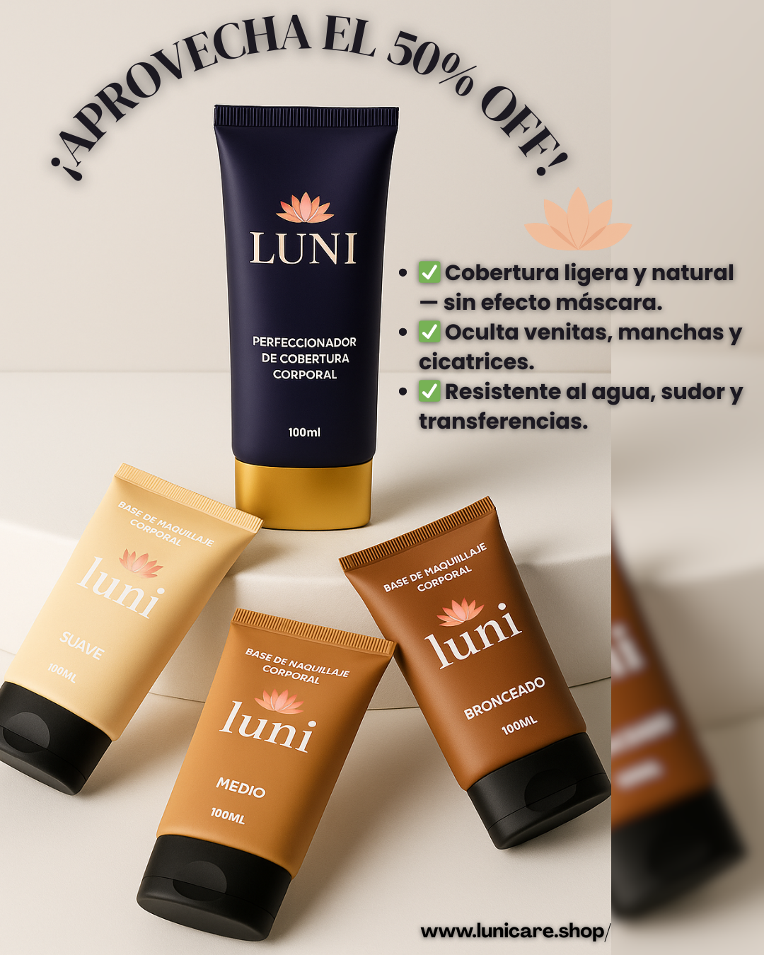 [LUNI] – Maquillaje Corporal Efecto Segunda Piel